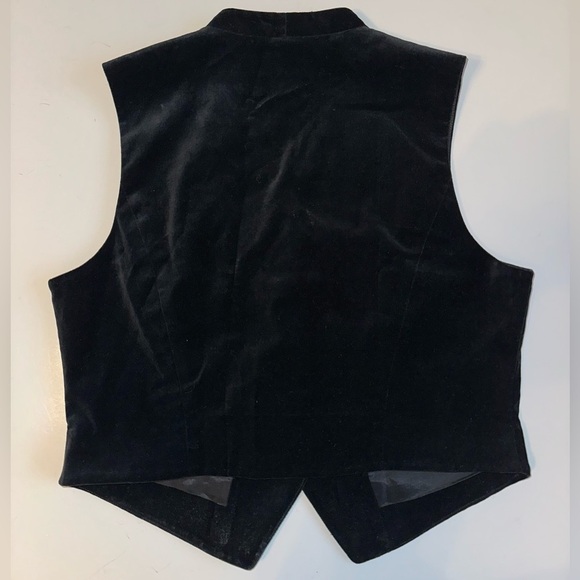 Talbots Women’s Vintage Black Velvet Snowman Vest M Petite Holiday Christmas - Picture 6 of 7